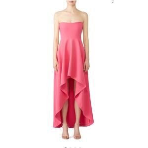 Likely Pink Crepe Strapless High Low Lovelle Gown